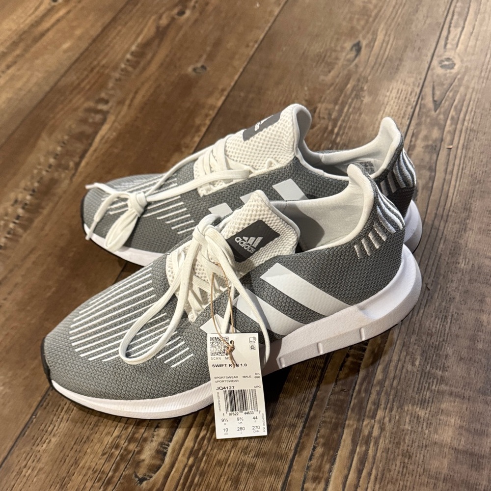 Adidas Gray and White Athletic Shoes